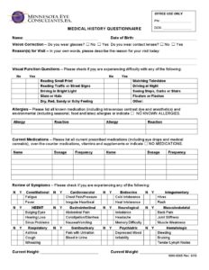 medical history questionnaire 2016 minnesota eye consultants