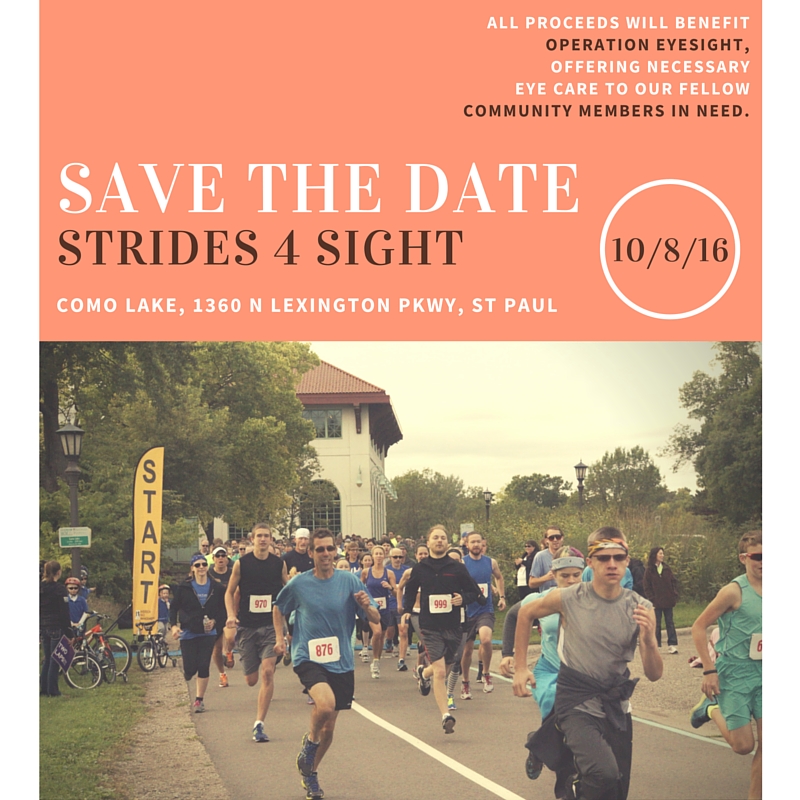 Save the Date - Strides for Sight 10-8-16