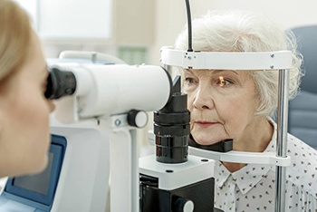 Older Woman getting an eye exam