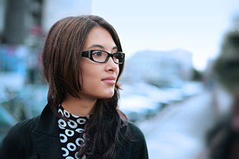 Woman with glasses