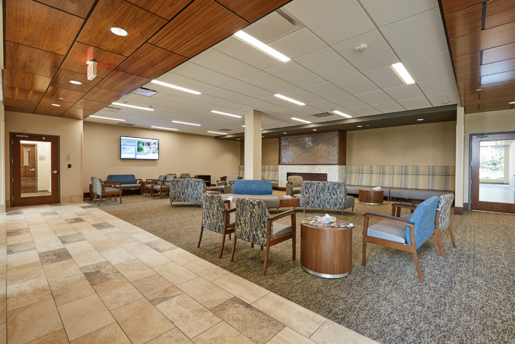 MN Eye Consultants - Lobby Fireplace Area