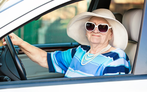 Elderly Woman Driving