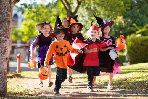 Children trick or treating