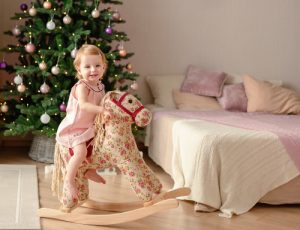 Child playing with toys on Christmas