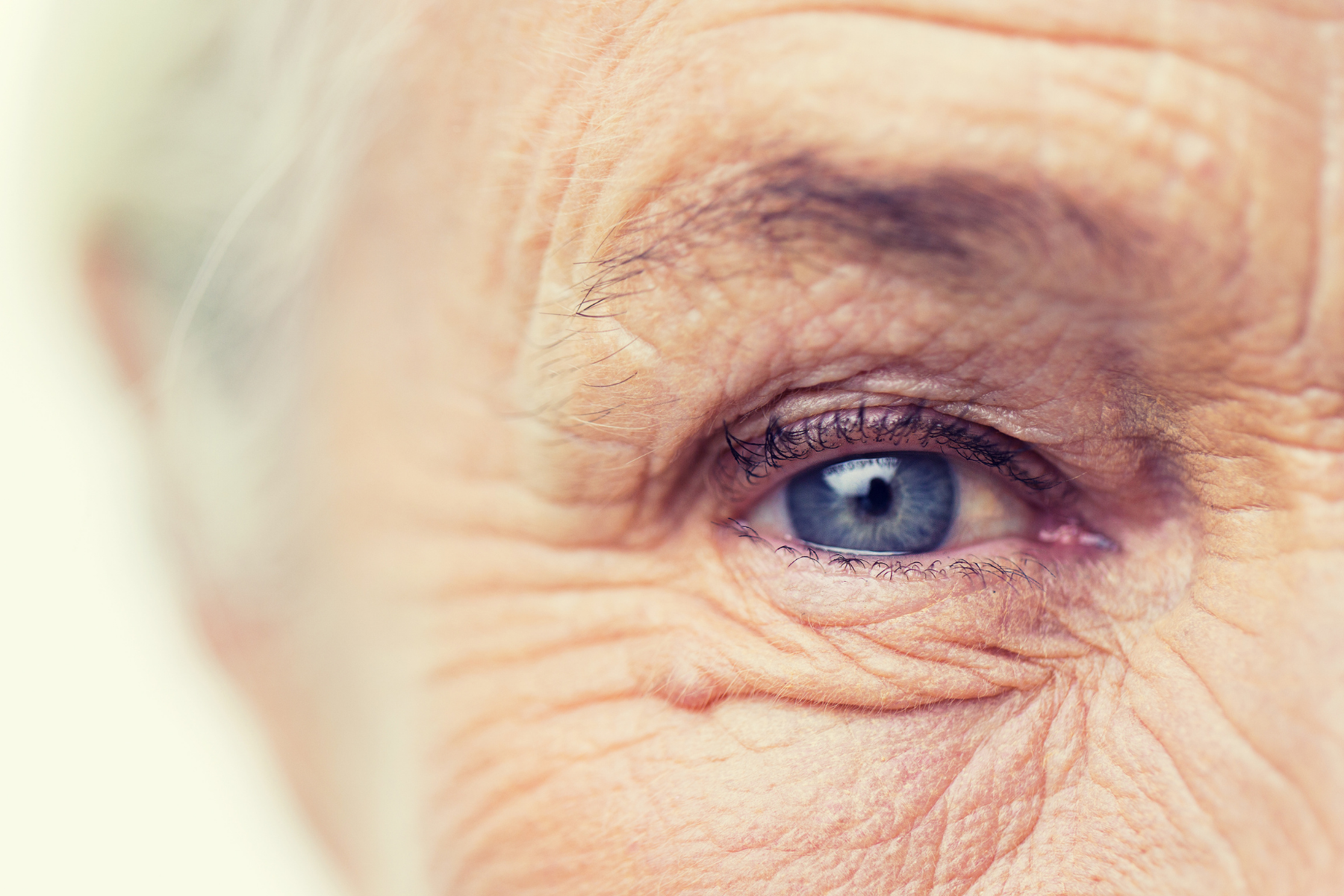 older womans eye