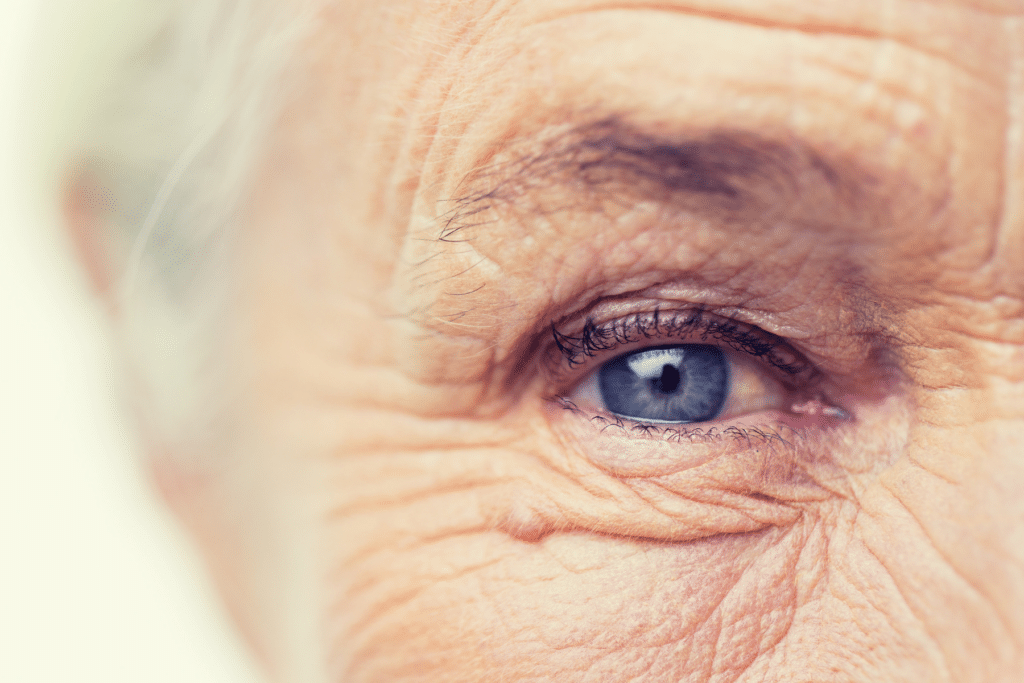 older woman's eye